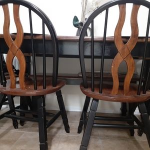 All wood two tone dinette set